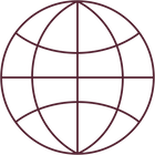 Maroons outlined globe design with horizontal and vertical grid lines indicating latitude and longitude.
