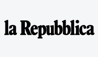 Logo of "la Repubblica" in bold black lettering on a light background.
