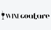 Stylized text "WINEcouture" with a wine glass icon, emphasizing a chic wine-related theme.