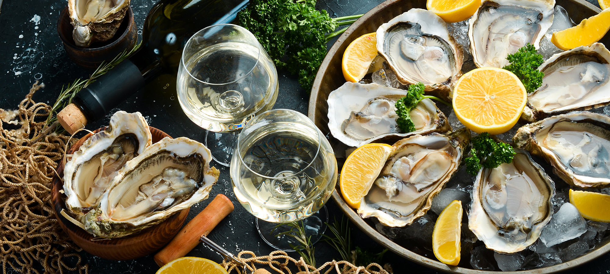 champagne and oysters